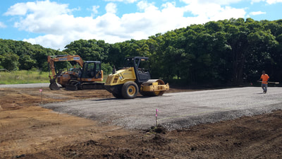 Grading house pad, private subdivision, Haiku HI